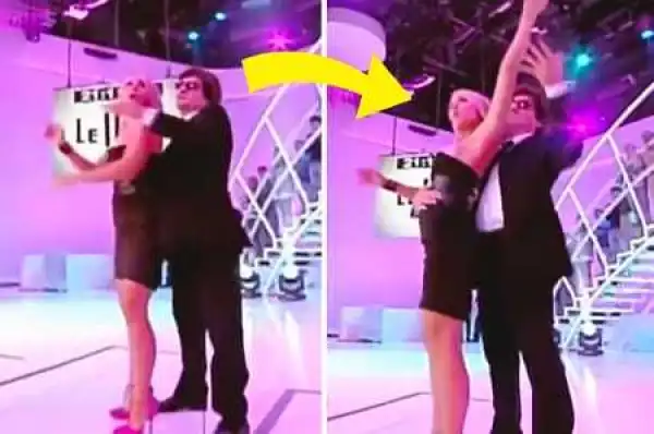 So Embarrassing! TV Star in Shame After Her Breasts Popped Out of Her Dress During on Air Dance (Video)